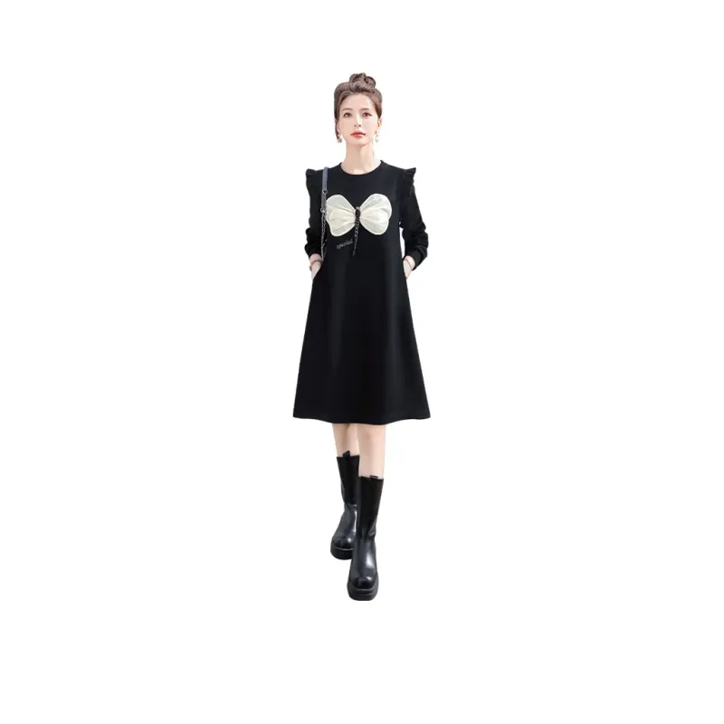 Cypress House Long Sleeved Dress Women's Black-0