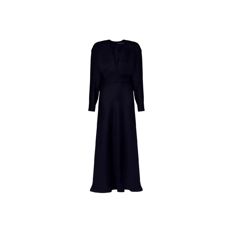 LOUIS VUITTON V Neck Padded Shoulder Dress-0