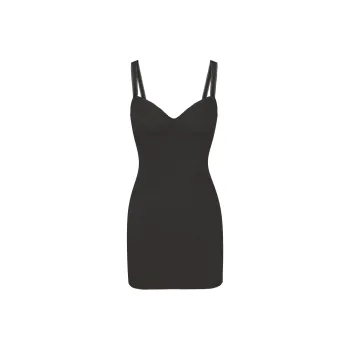 SKIMS COTTON RIB PICOT CAMI MINI DRESS Slip Dress Women's SOOT/Smoke Gray