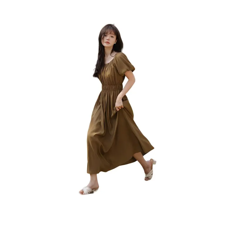 Mt Short Sleeved Dresses Women's Coffee-0
