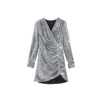 Bebe Long Sleeved Dresses Women's Silver