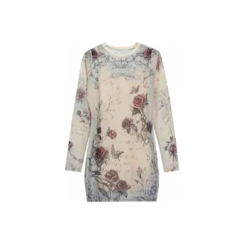 Ed Hardy FW24 Long Sleeved Dress Women's Multicolor Color