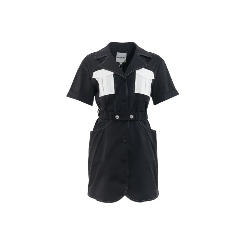 JESSYLINE Short Sleeved Dress Women's Black-0