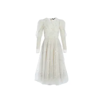 Marie Elie Long-Sleeved Dresses Women's White