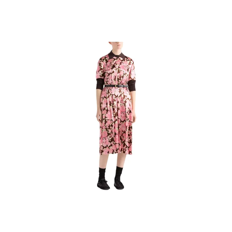 PRADA Embroidered Satin Dress-5