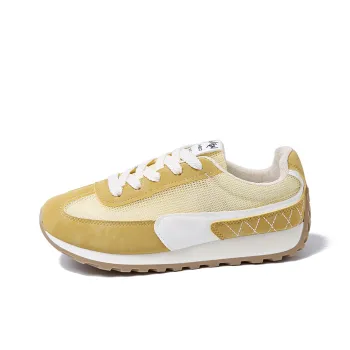 SUPEREDGE Anti Slip Wear Resistant Low Top Casual Shoes Women's Yellow