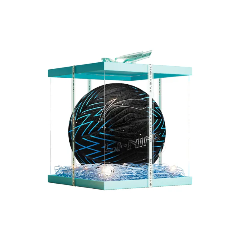 LiNing Badfive PU Basketball Black Blue Size 7 Training Unisex-5