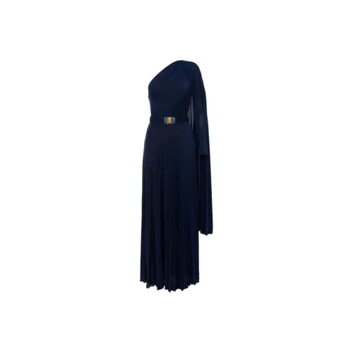 Elisabetta Franchi One-Shoulder Pleated Red Carpet Dress