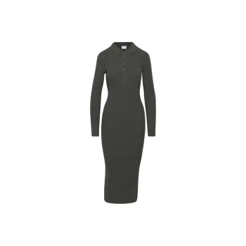 ARITZIA Wilfred Eveline Dress Long-Sleeved Dresses Women's Heather Charcoal/Stone Phoebe Zhennan Charcoal