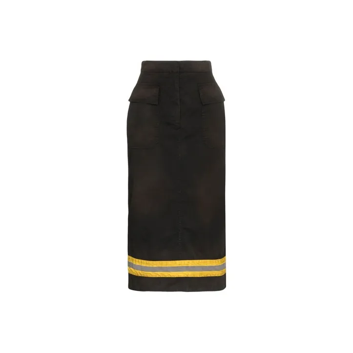 Calvin Klein High Waist Reflective Stripe Midi Skirt-0