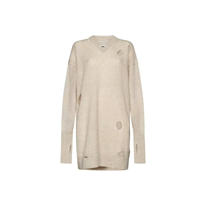 MM6 Maison Margiela Distressed Knitted Dress-0