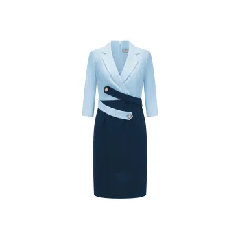 ONE SHALLOW 3/4 Sleeved Dress Women's Navy Blue
