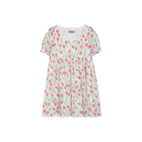 Omont Short Sleeved Dresses Women's Tulip