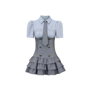 JOSR Short Sleeved Dresses Women's Gray