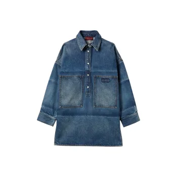 GUCCI Lasered Denim Mini Dress