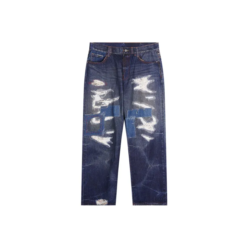 Izzue X HEA Casual Pants Unisex Blue-0