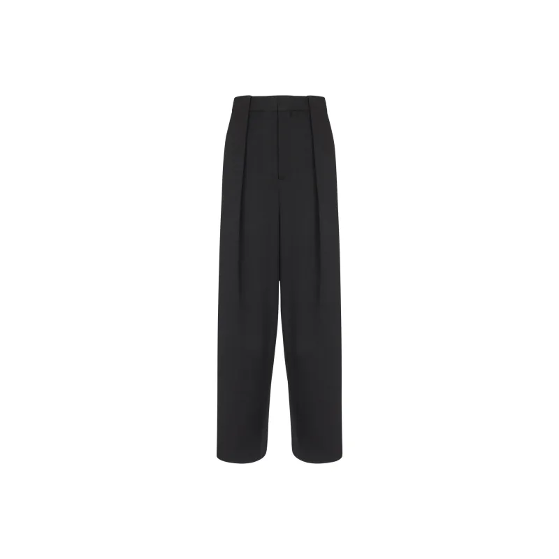 BALMAIN Pleated Grain De Poudre Trousers-0