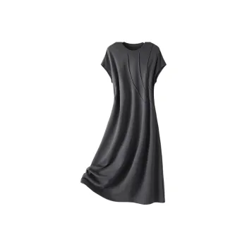 IHIMI Short Sleeved Dress Women's Dark Gray