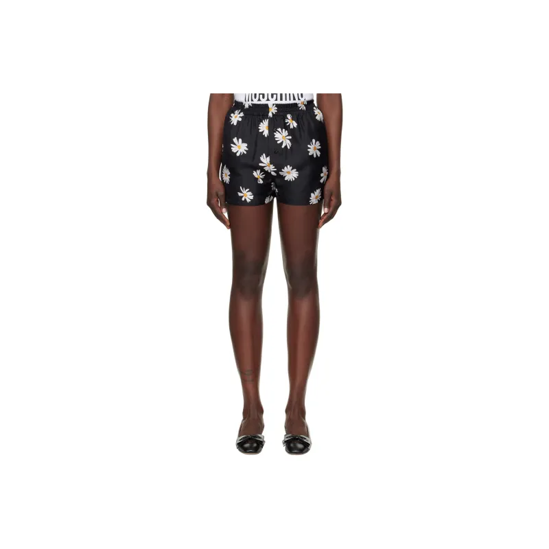MOSCHINO Floral Printed Satin Shorts-0