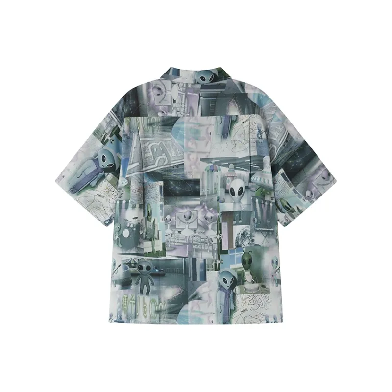 WULISHAONIAN Shirts Unisex Planet Gray-1