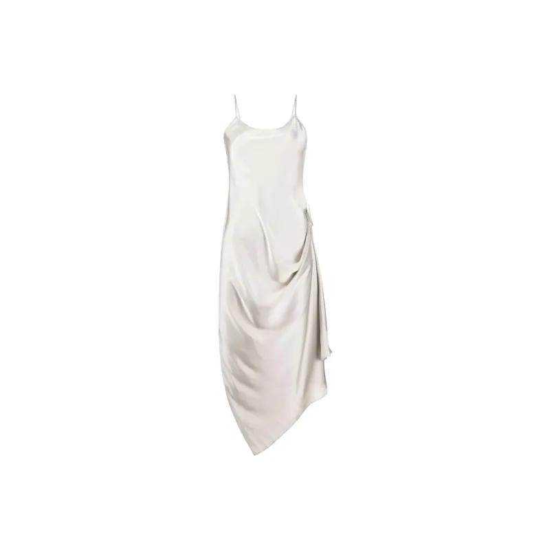 LOW CLASSIC Asymmetric Satin Slip Dress-0