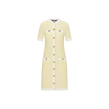 KARL LAGERFELD SS24 Short Sleeved Dress Women's Yellow