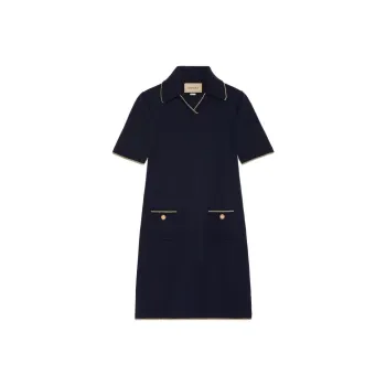 GUCCI Short Sleeved Dress Women's Blue