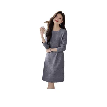 Mo Han Yi Mei Long Sleeved Dresses Women's Blue