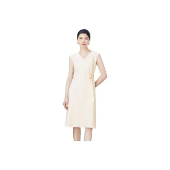 BBLLUUEE Sleeveless Dress Women's Vanilla Apricot