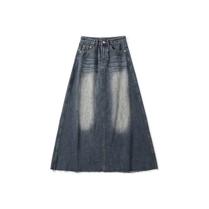 SONGS ALONG Denim Long Skirt Women's Blue-0