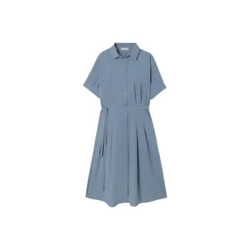 LACOSTE Short Sleeved Dresses Women's Blue