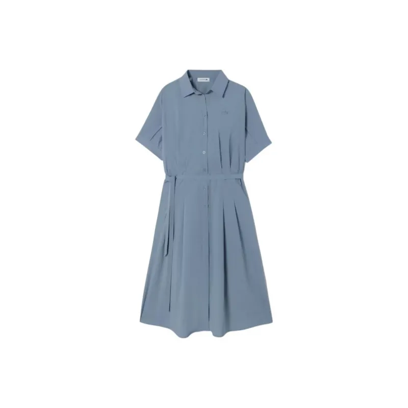 LACOSTE Short Sleeved Dresses Women's Blue-0