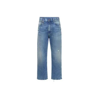 R13 Boyfriend Mid Rise Distressed Jeans