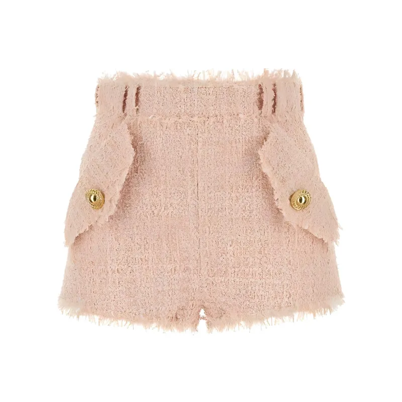 BALMAIN Tweed Chain buttons Shorts-0