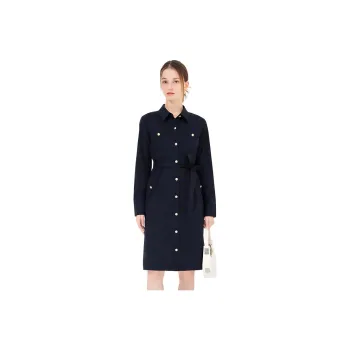 Hush Puppies Long Sleeved Dresses Women's Dark Blue