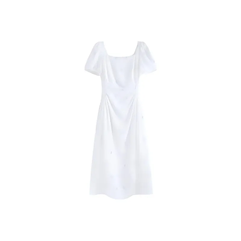 ETSE Short Sleeved Dresses Women's White-0
