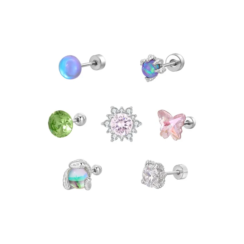 Lady Go Titanium Steel Stud Earrings Women's-9