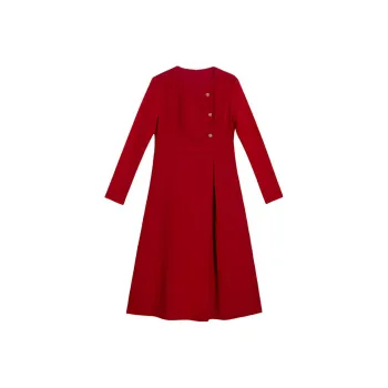 Yiner Long Sleeved Dress Women's China Red