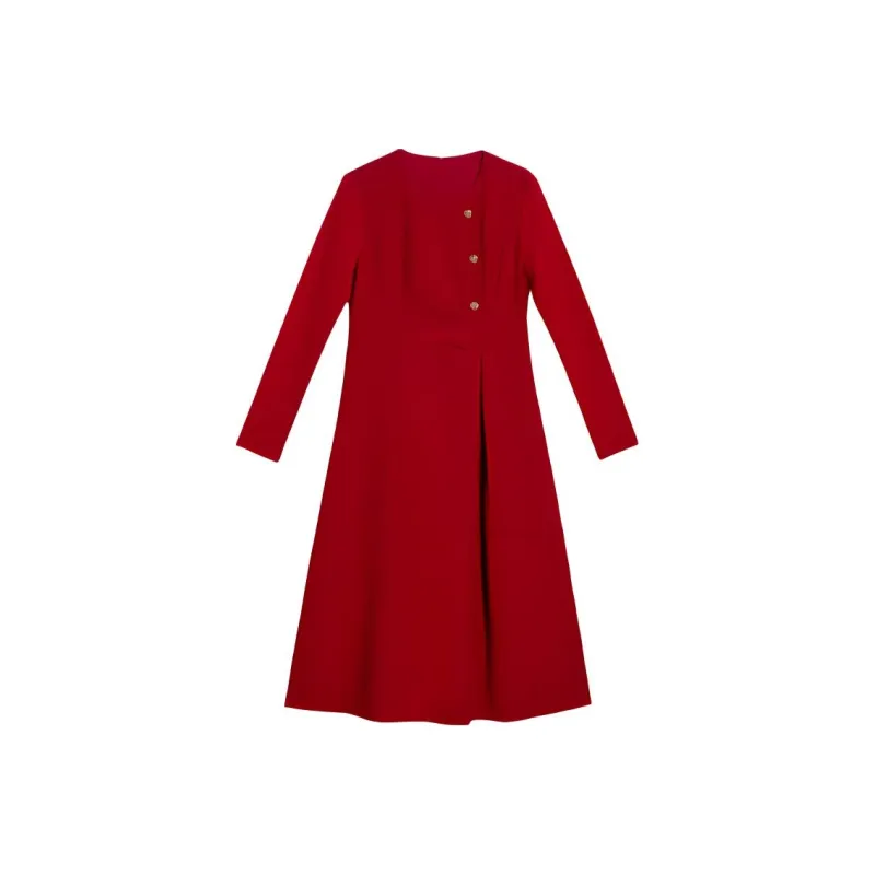 Yiner Long Sleeved Dress Women's China Red-0