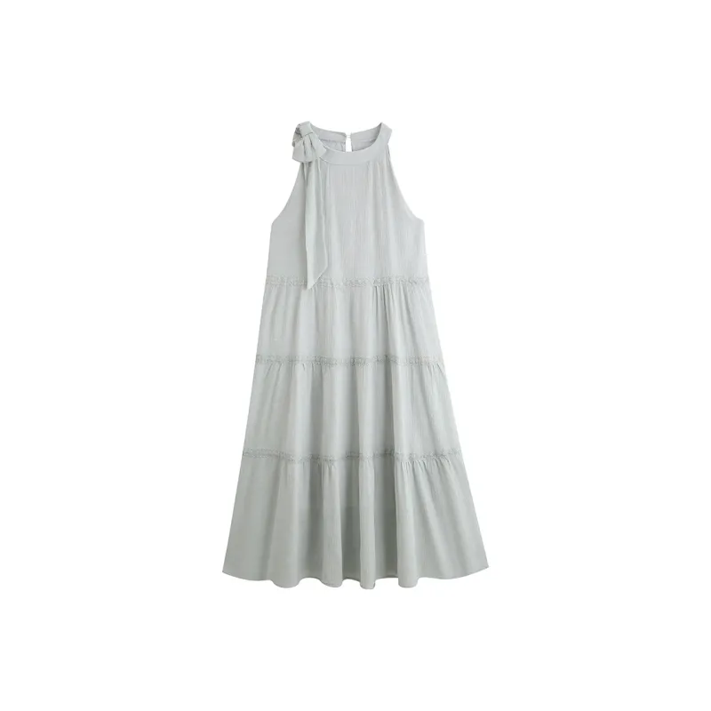 HUASJ Sleeveless Dress Women's Gray Blue-0