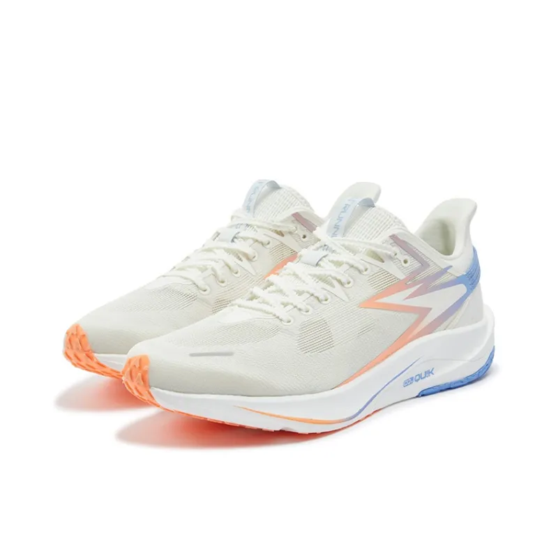361° Speed Team Running Shoes Unisex Low Top Feather White, Fluorescent Cream Peach Red-2