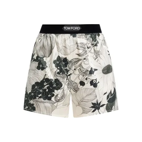 TOM FORD Logo-waistband Floral-print Shorts