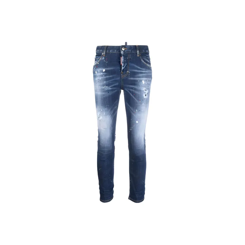 DSQUARED 2 Paint Splatter Distressed Skinny Jeans-0