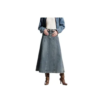 ONLY Denim Long Skirts Women's J34 390 Washed Denim Blue