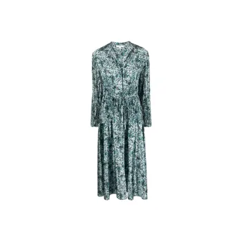 VINCE Berry Blooms Pleated Shirt Dress
