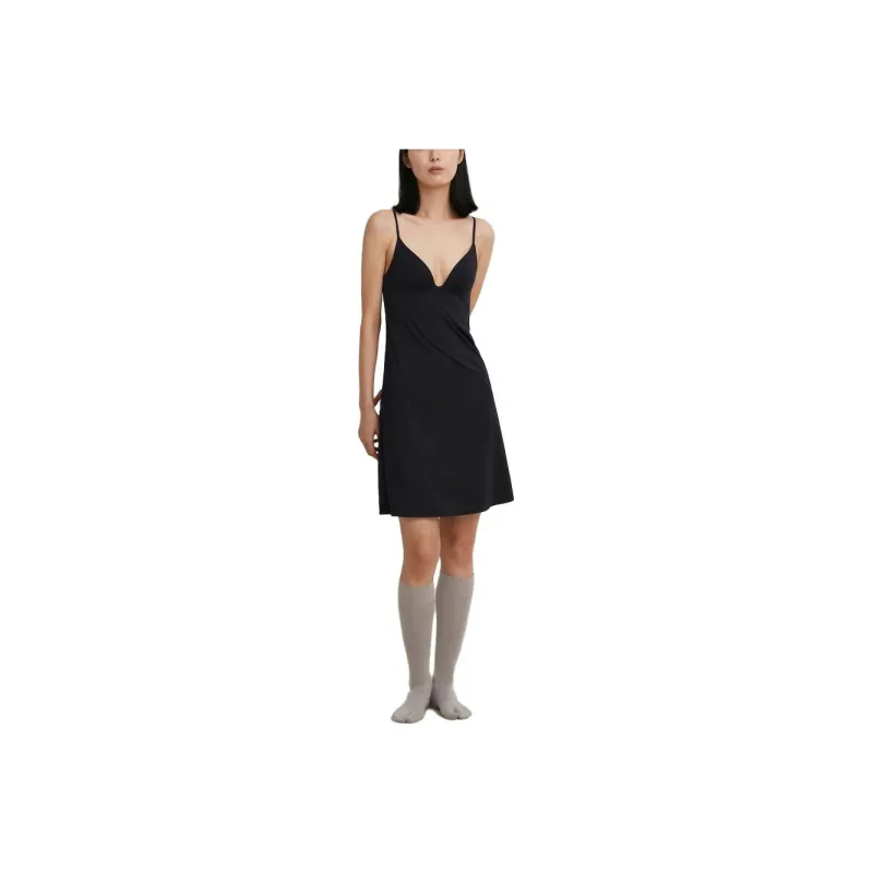 Mame Kurogouchi X UNIQLO Slip Dresses Women's Black-0