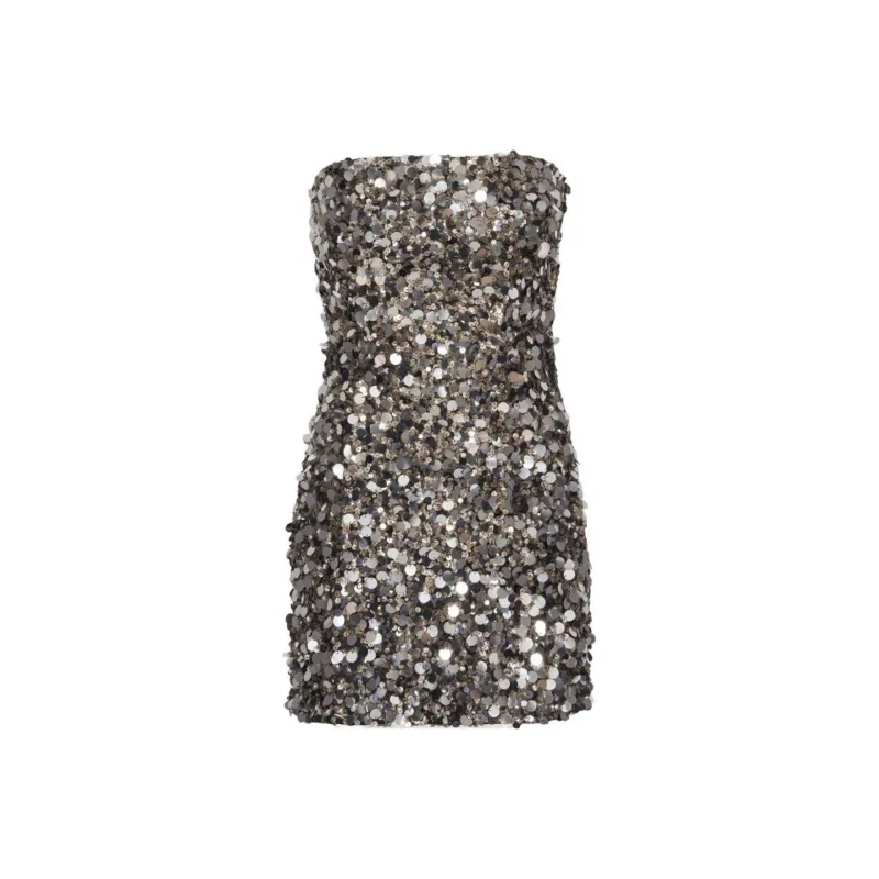 Rotate Sleeveless Dress Women's Silver-0