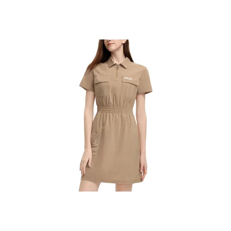 FILA Short Sleeved Dress Women's Light Khaki-0