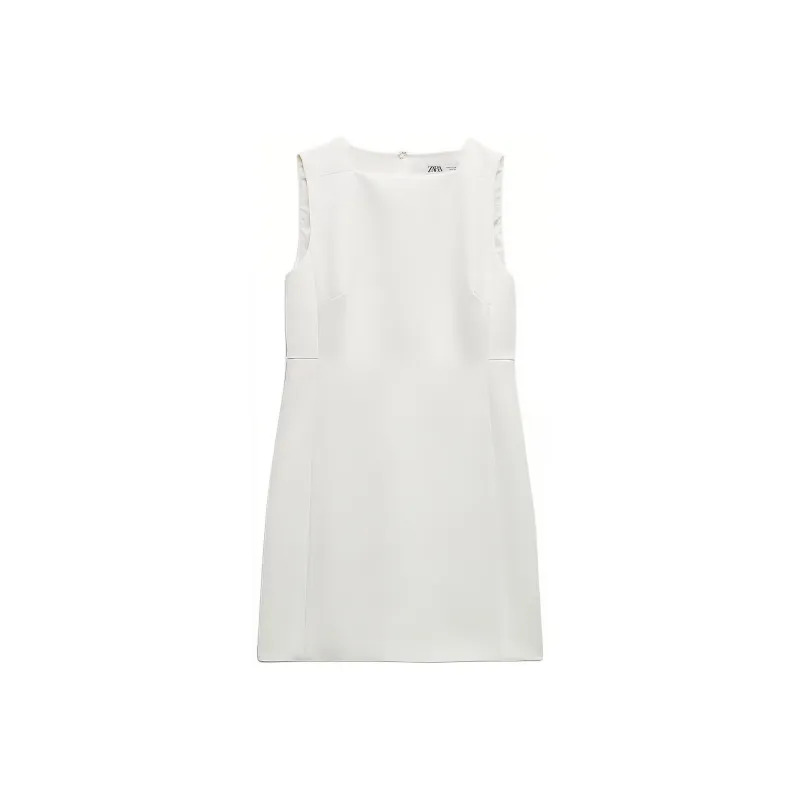 ZARA ZW Series Sleeveless Dress Women's White-0