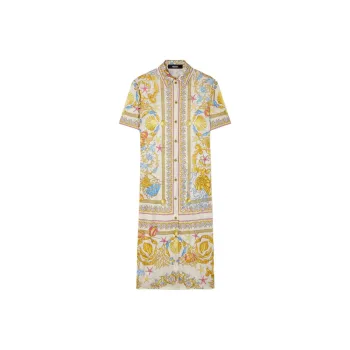 VERSACE Barocco Short Sleeved Dress Women's Multicolor
